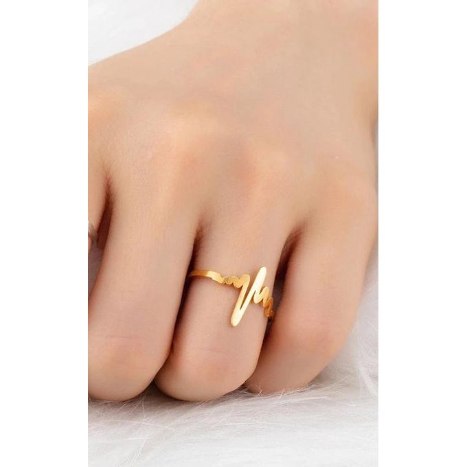 Heartbeat Rings Stainless Steel | Open Finger Ring Minimalist Trendy Party Jewelry