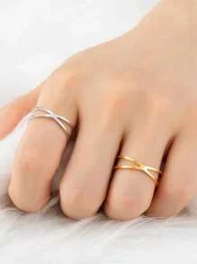 Golden and Silver Color Cross Rings for Women | Gold Plated