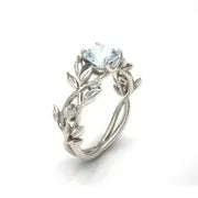 Flower Olive Leaf Shape Finger Ring Crystal | Diamond Ring