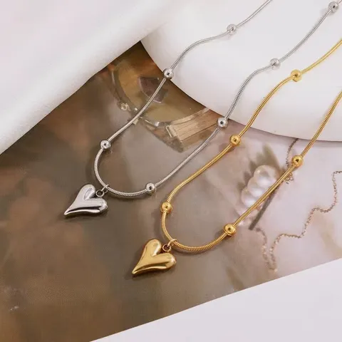 3D Heart Carryallco 18K Gold Plated | Heart Pendant Chain