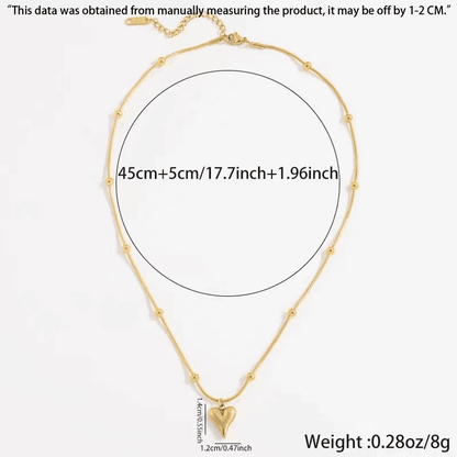 3D Heart Carryallco 18K Gold Plated | Heart Pendant Chain