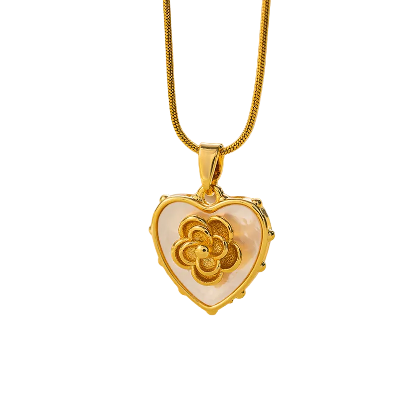 Shell Rose Flower Fashion | 18k gold plated | Stainless Steel