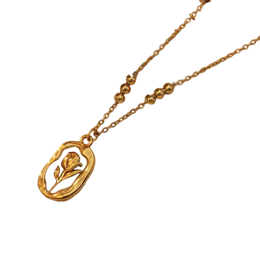 Sweet Rose Pendant For Women | 18k  Gold-plated Stainless Steel