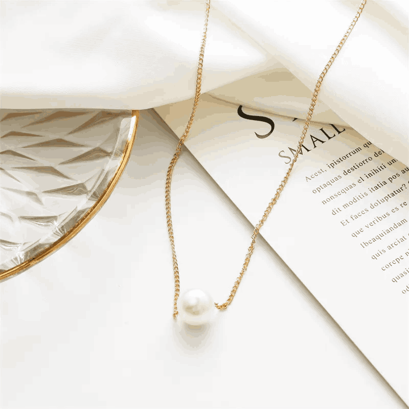 Freshwater Floating  Pearl Pendant  Necklaces | 18k gold plated