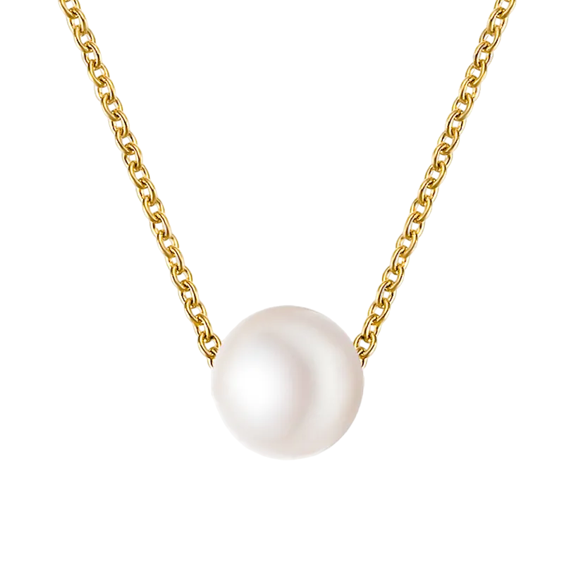 Freshwater Floating  Pearl Pendant  Necklaces | 18k gold plated