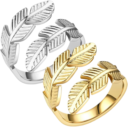 Sira 18KT Gold-Plated Stainless Steel Leaf Motif Ring