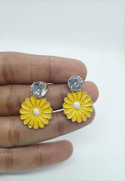 Daisy Flower Drop earrings for Girls  | Stainless Steel