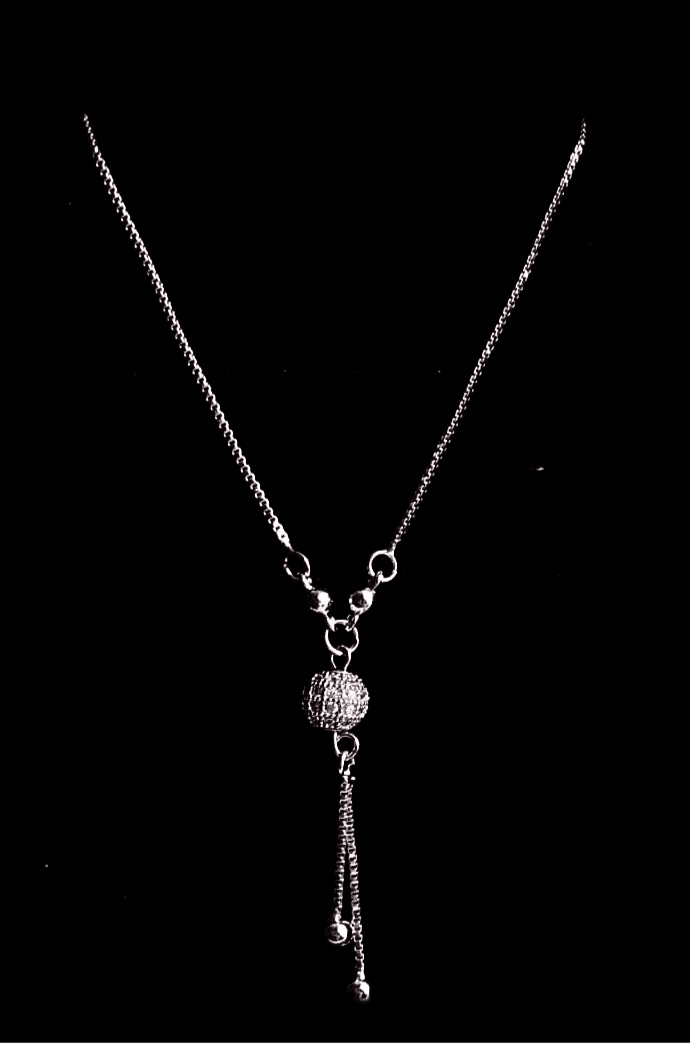 Silver Allure Ball Drop Necklace 925 Sterling Silver