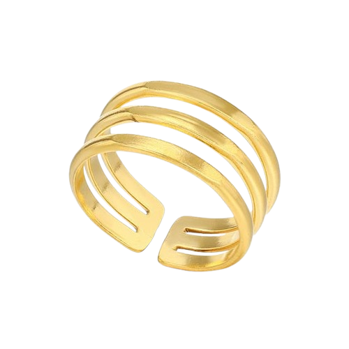 Premium Ring – Geometric Triple Band