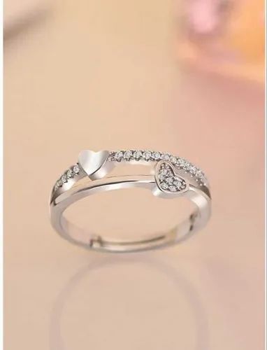 Dual Layered Silver Heart Ring | 925 Sterling Silver