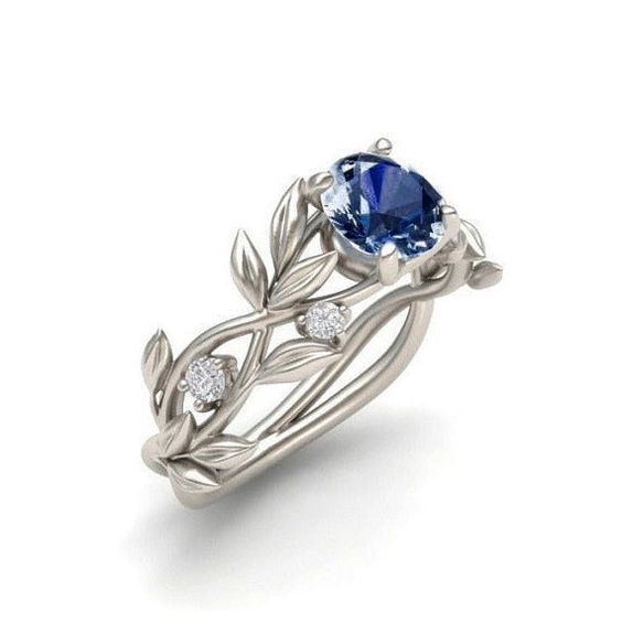 Flower Olive Leaf Shape Finger Ring Crystal | Diamond Ring