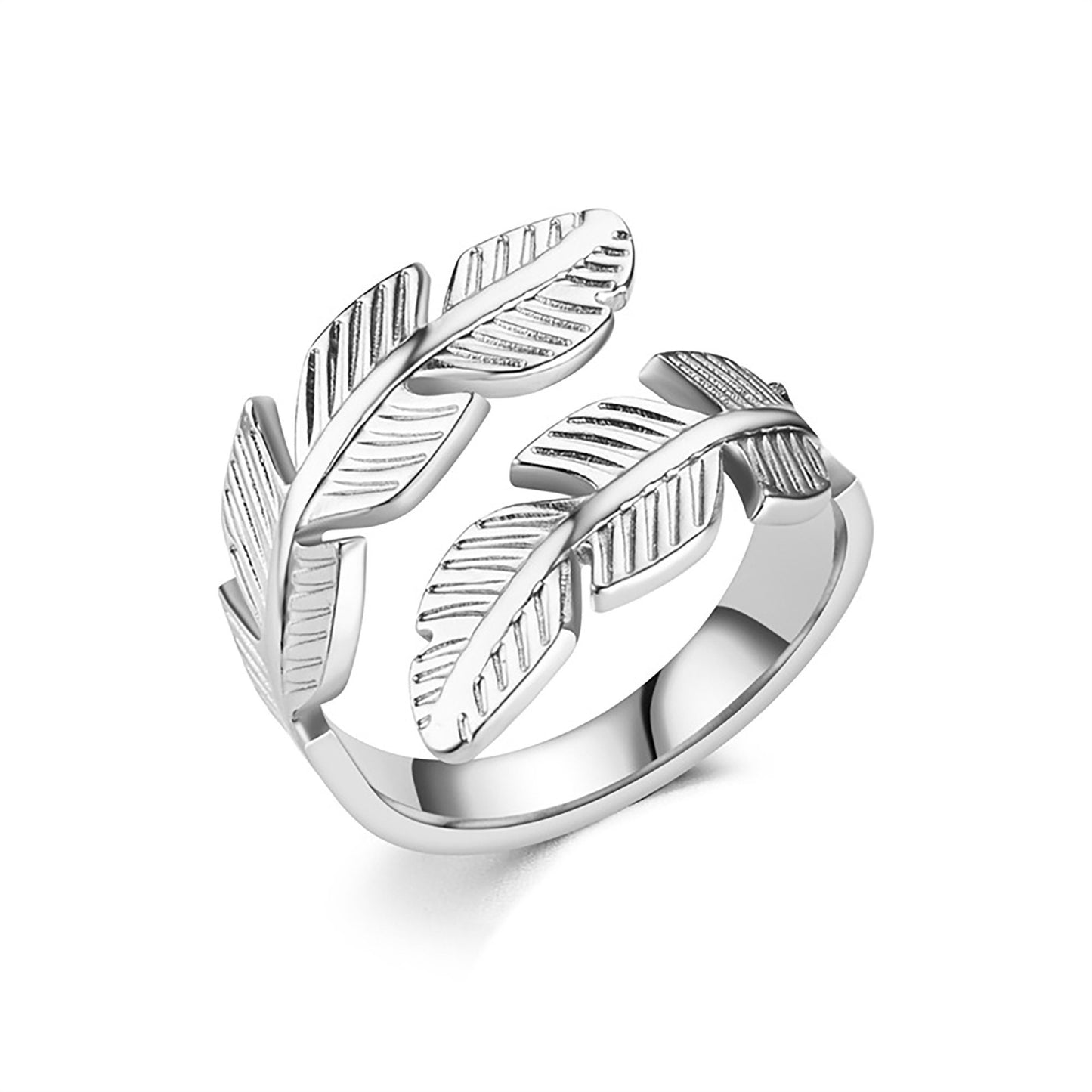 Sira 18KT Gold-Plated Stainless Steel Leaf Motif Ring