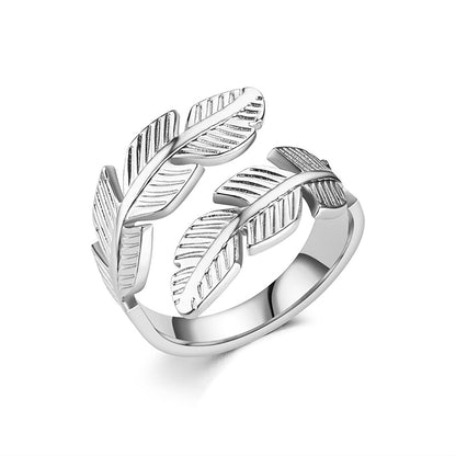 Sira 18KT Gold-Plated Stainless Steel Leaf Motif Ring