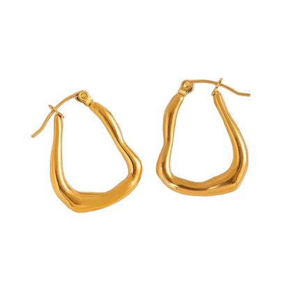 18K Gold Plated Small hollow Hoop Earrings