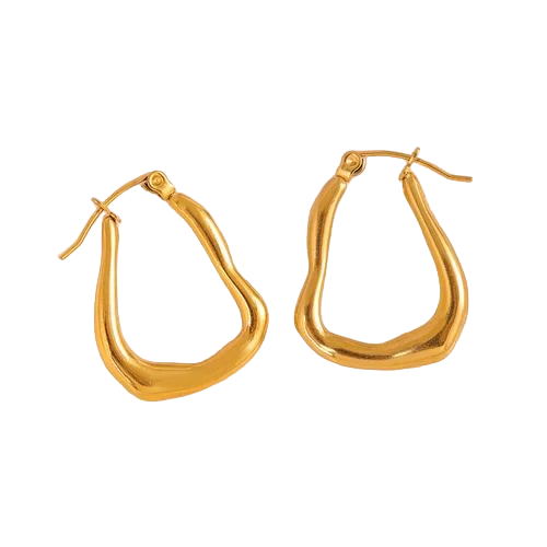 18K Gold Plated Small hollow Hoop Earrings