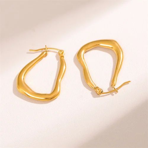 18K Gold Plated Small hollow Hoop Earrings