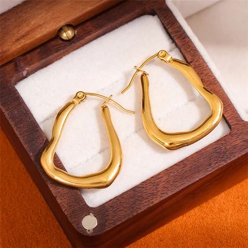 18K Gold Plated Small hollow Hoop Earrings