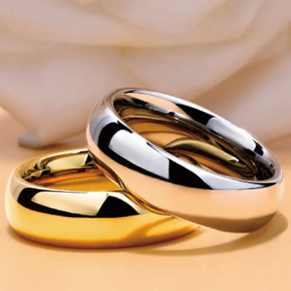 Simple stainless steel smooth Gold band Rings