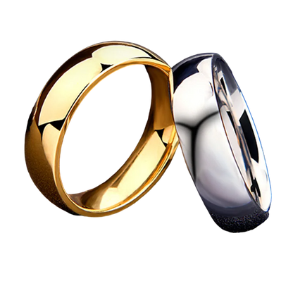 Simple stainless steel smooth Gold band Rings